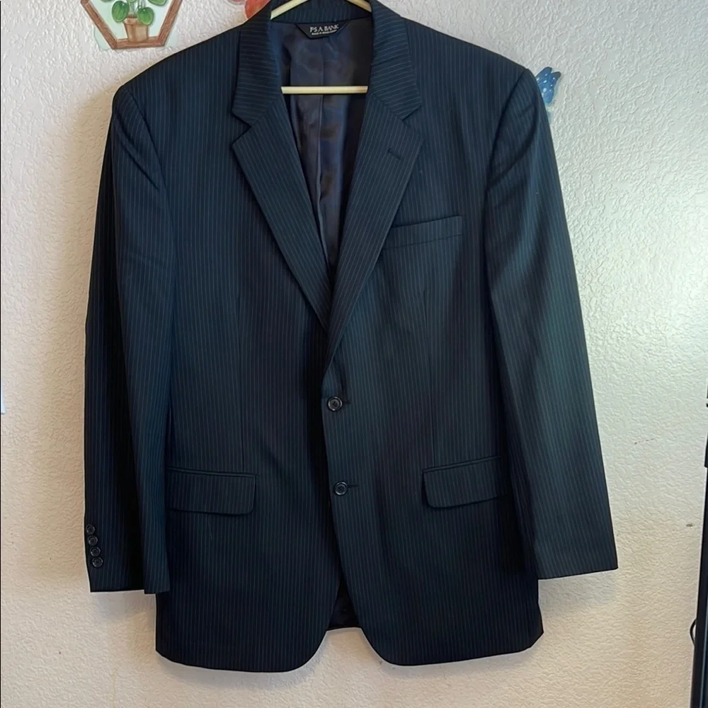 Jos. A. Bank Black Blazer Single-Breasted Notched Lapel